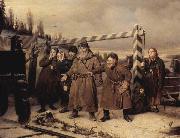 Vasily Perov At the railroad oil